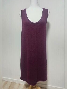 Gap Sleeveless 100% Cotton Knit Shift Dress in Deep Plum